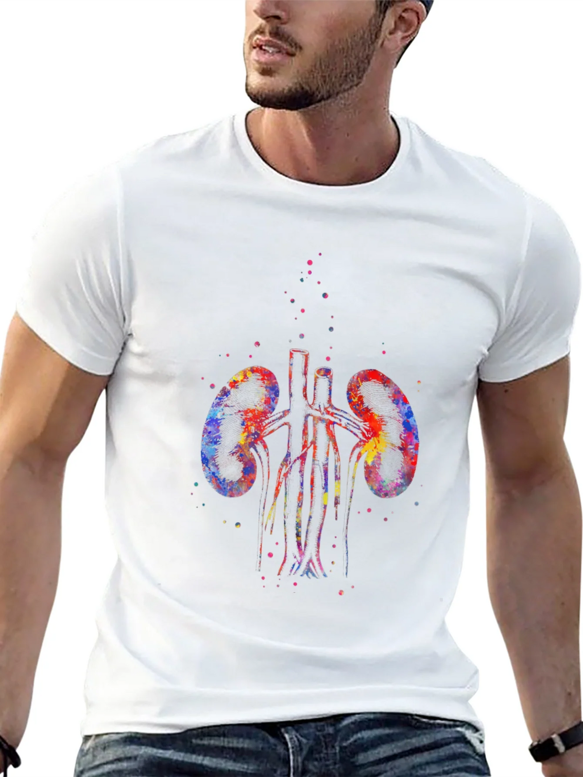 Watercolor Kidneys Graphic Tee - Unique Anatomy Shirt product image 12