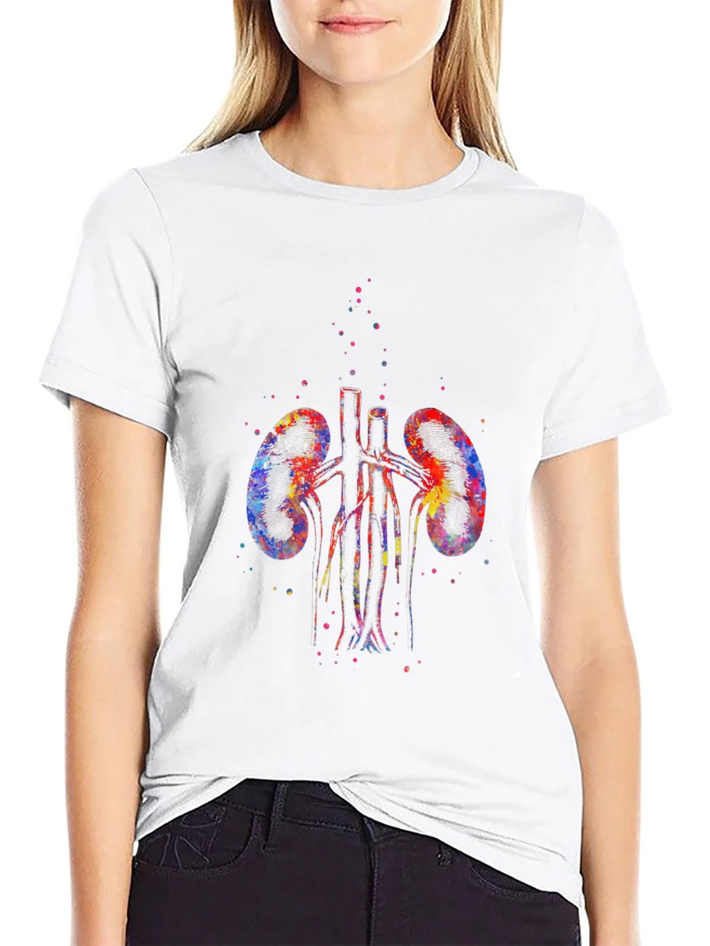 Watercolor Kidneys Graphic Tee - Unique Anatomy Shirt product image 8