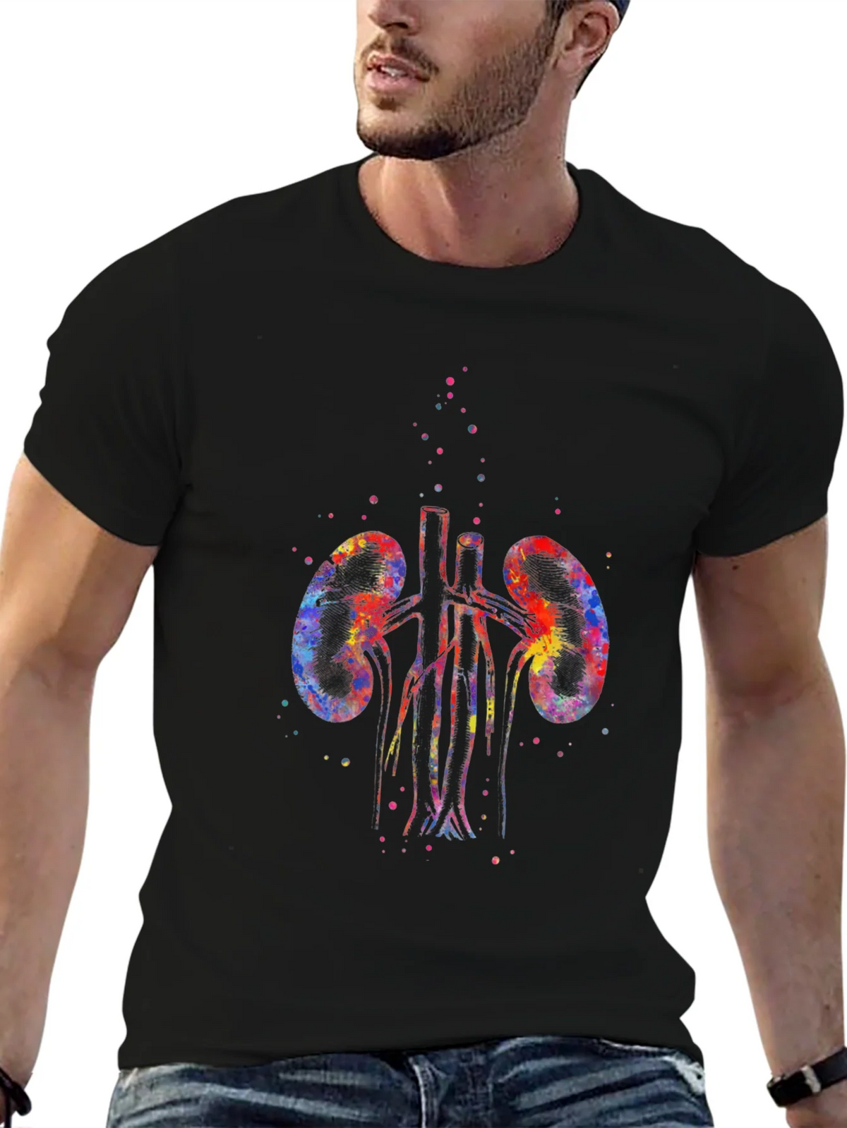 Watercolor Kidneys Graphic Tee - Unique Anatomy Shirt product image 6