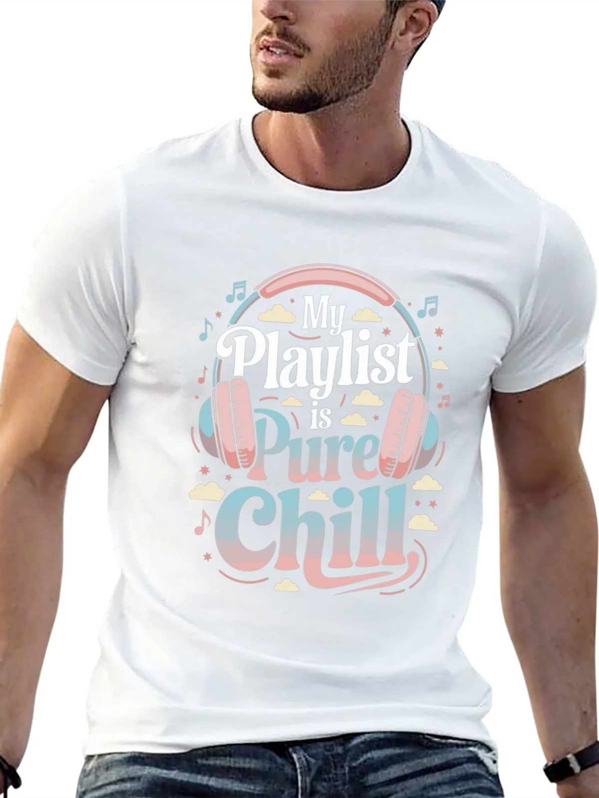 My Playlist is Pure Chill Black Graphic Tee product image 12
