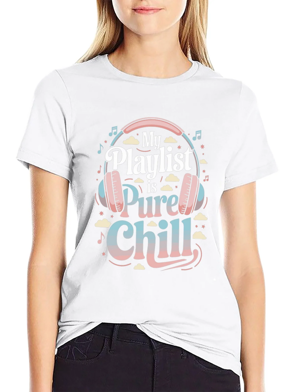 My Playlist is Pure Chill Black Graphic Tee product image 8