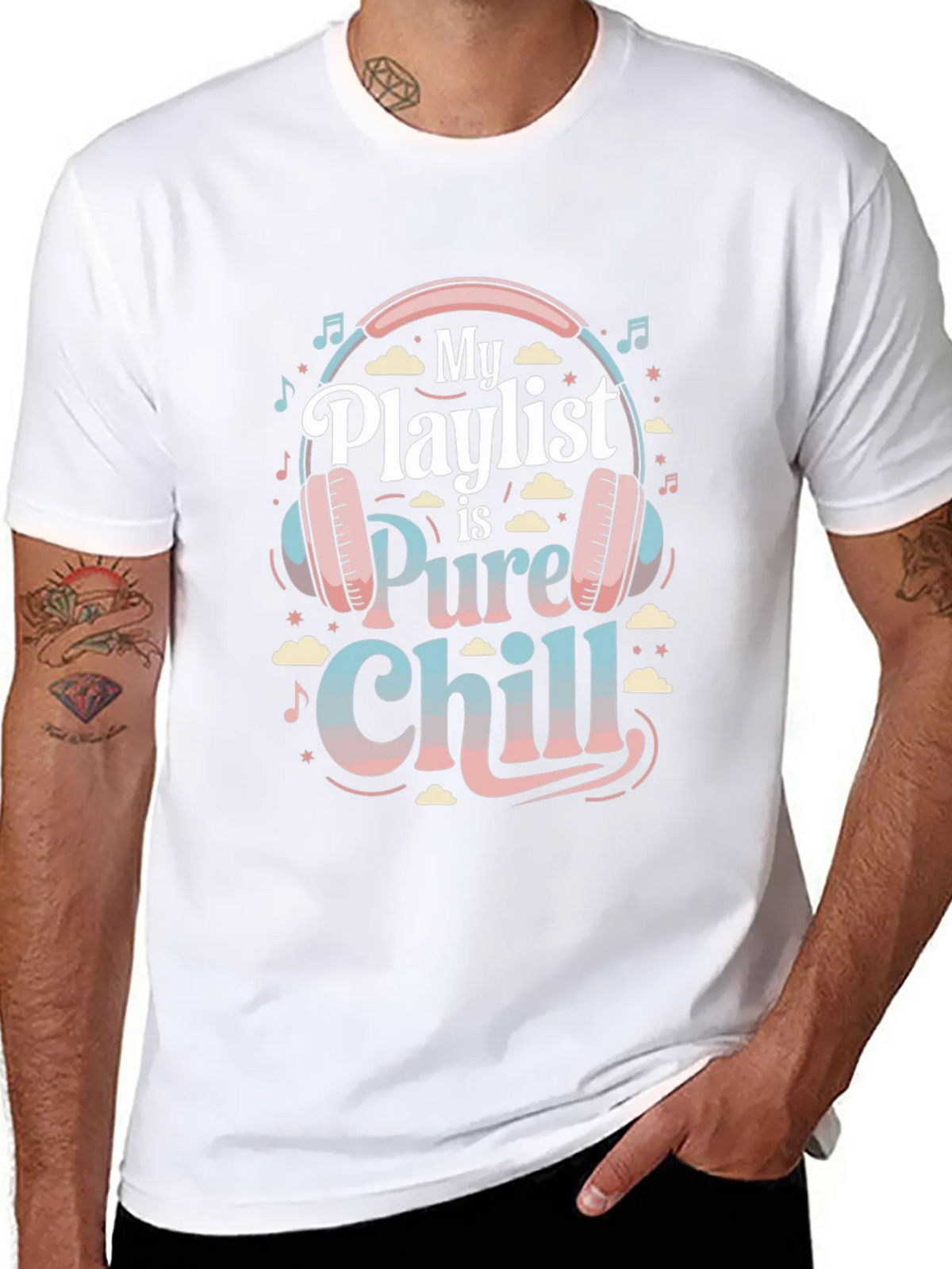 My Playlist is Pure Chill Black Graphic Tee product image 7