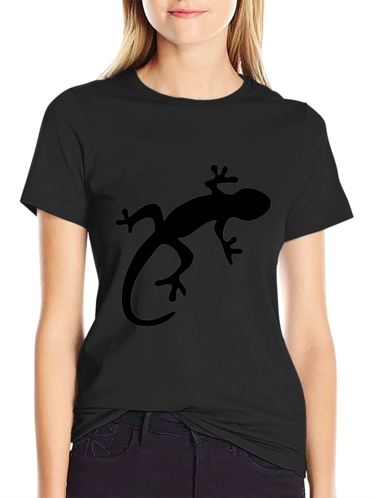 Lizard Graphic Black T-Shirt - Casual Style product image 2