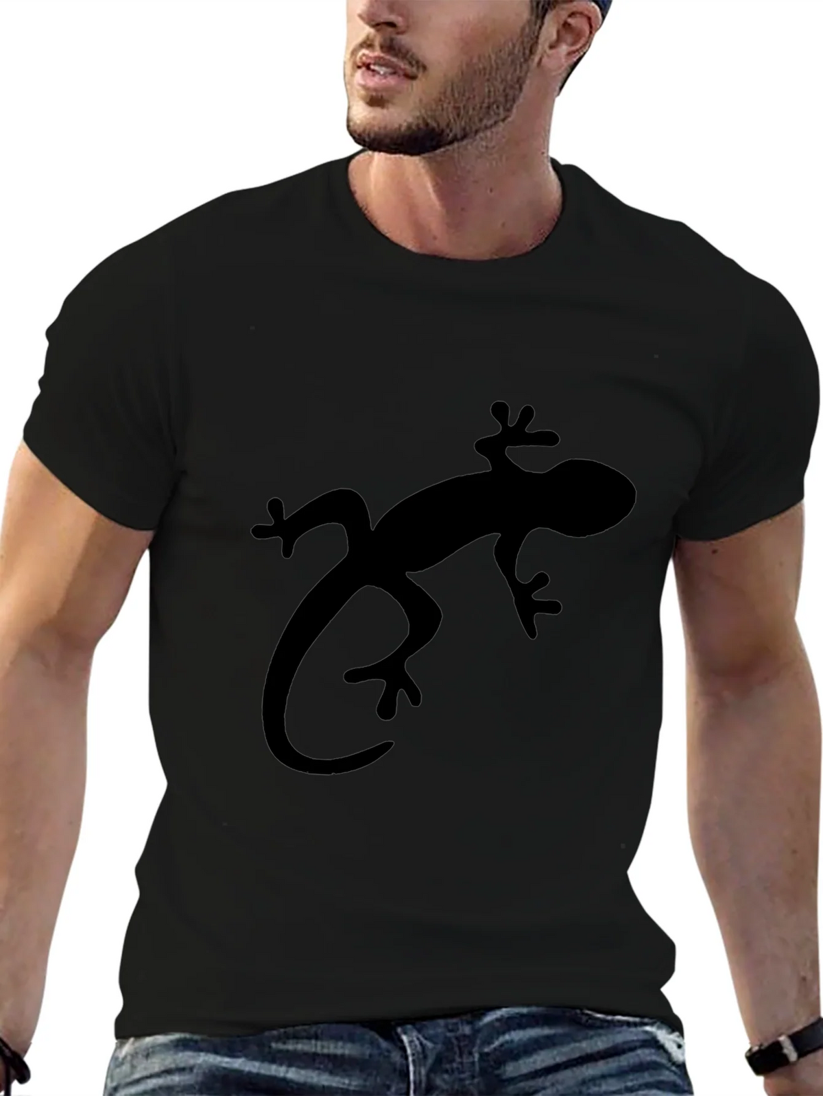 Lizard Graphic Black T-Shirt - Casual Style product image 6