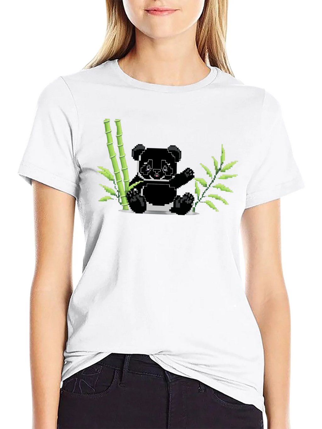 Pixel Panda Bamboo Graphic Tee - Black product image 8