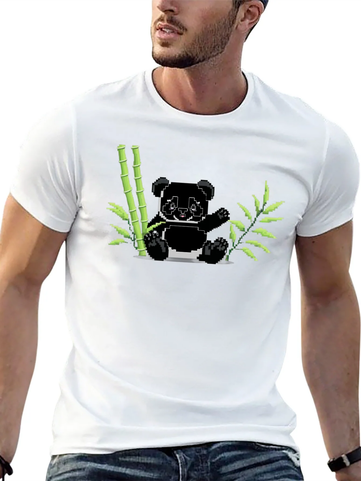 Pixel Panda Bamboo Graphic Tee - Black product image 12
