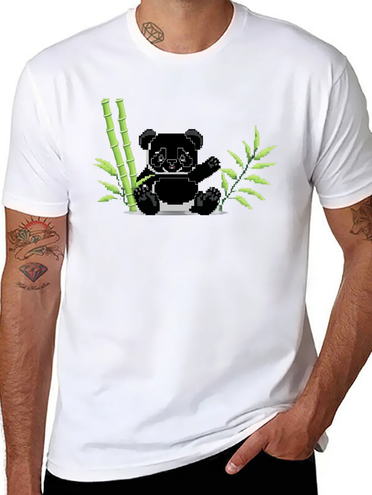 Pixel Panda Bamboo Graphic Tee - Black product image 7
