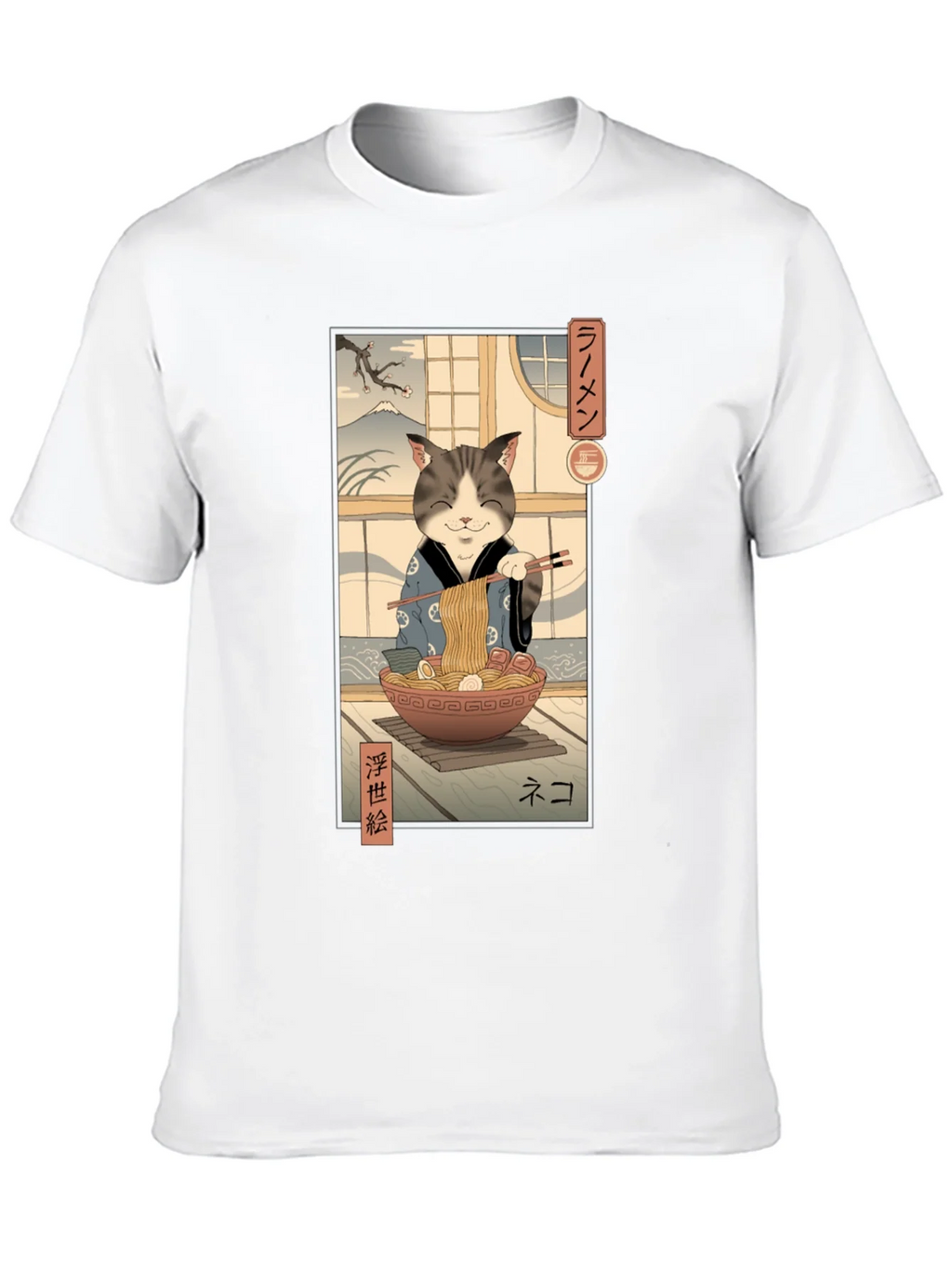 Cat Ramen Graphic Tee - Japanese Art Inspired product image 9
