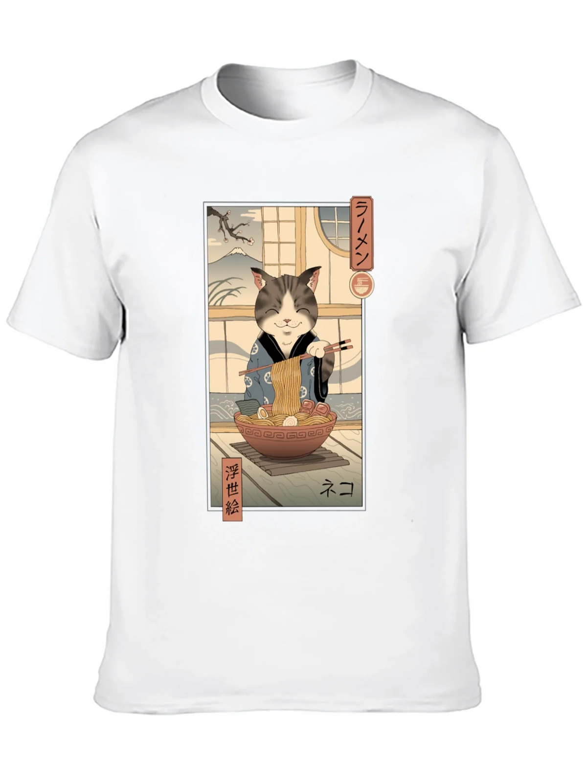 Cat Ramen Graphic Tee - Japanese Art Inspired product image 9