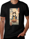 Cat Ramen Graphic Tee - Japanese Art Inspired product image 1