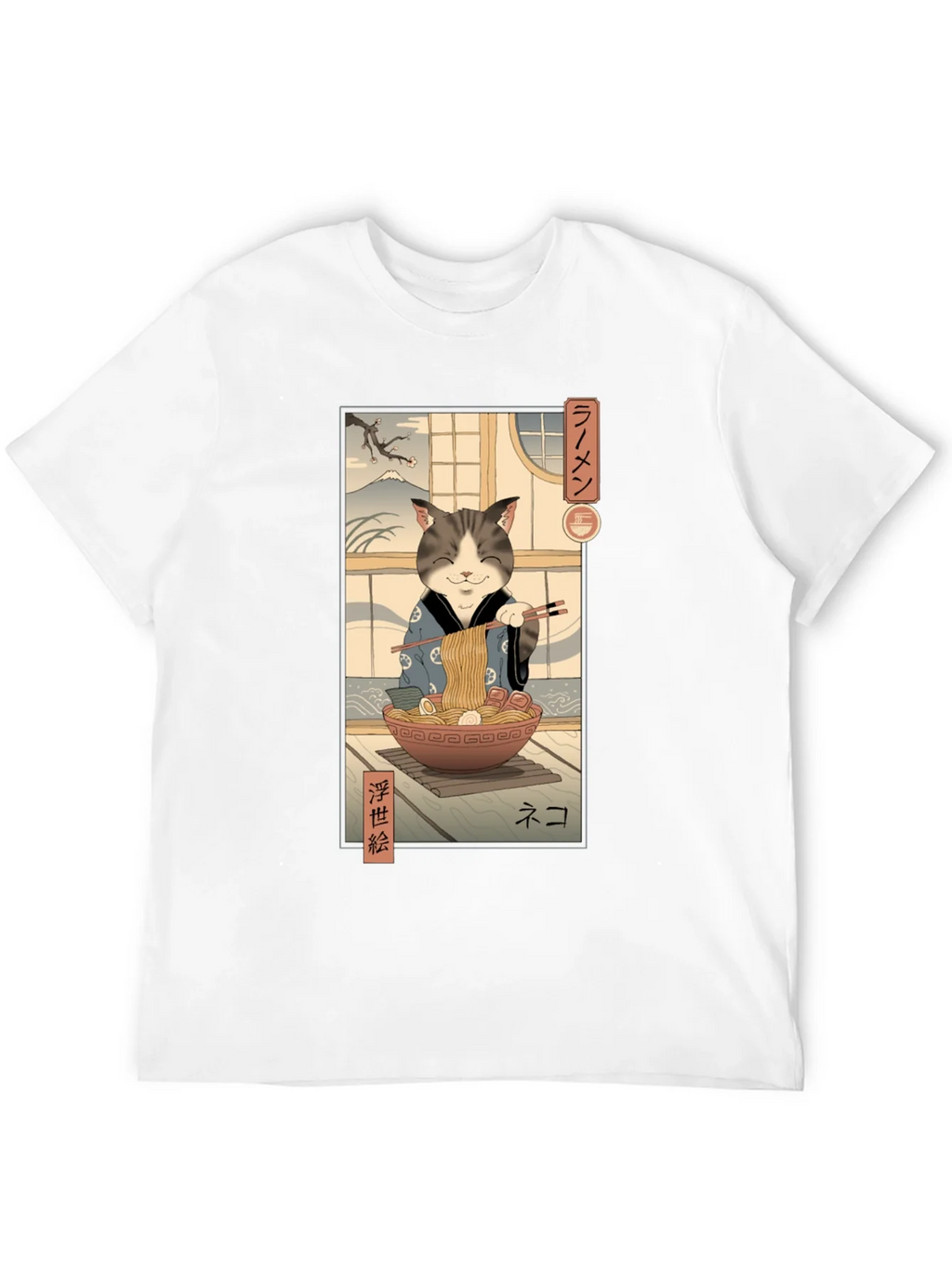 Cat Ramen Graphic Tee - Japanese Art Inspired product image 11
