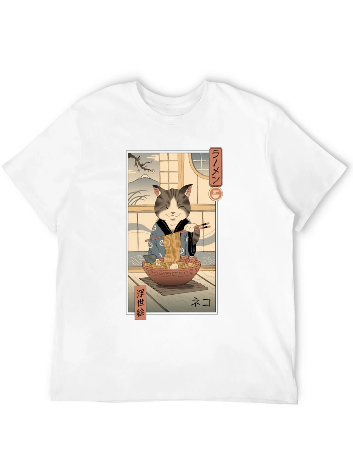 Cat Ramen Graphic Tee - Japanese Art Inspired product image 11