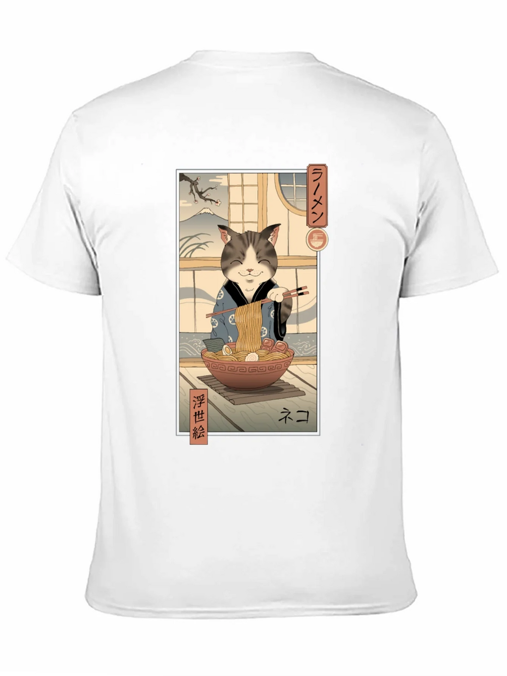 Cat Ramen Graphic Tee - Japanese Art Inspired product image 10