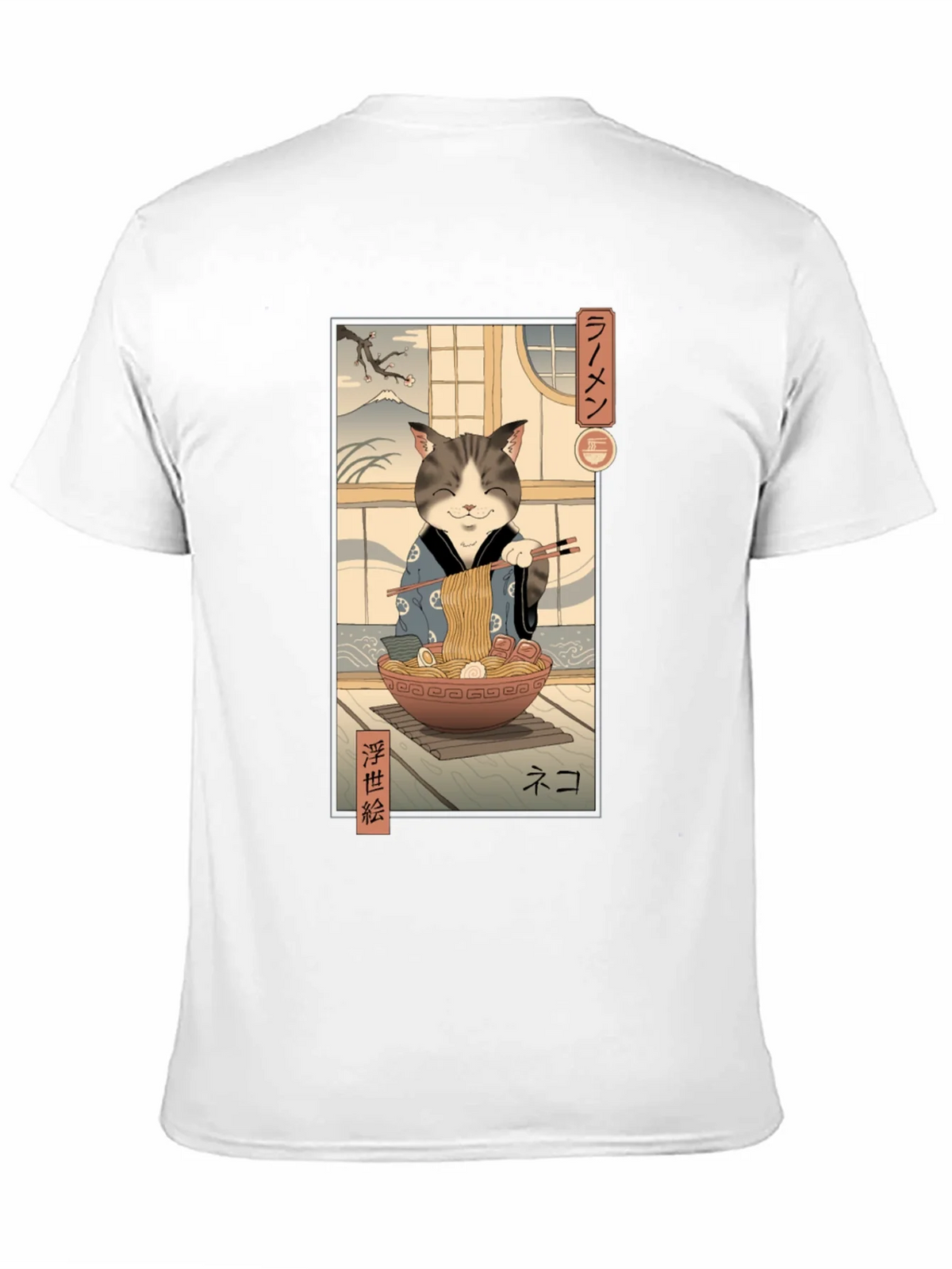 Cat Ramen Graphic Tee - Japanese Art Inspired product image 10