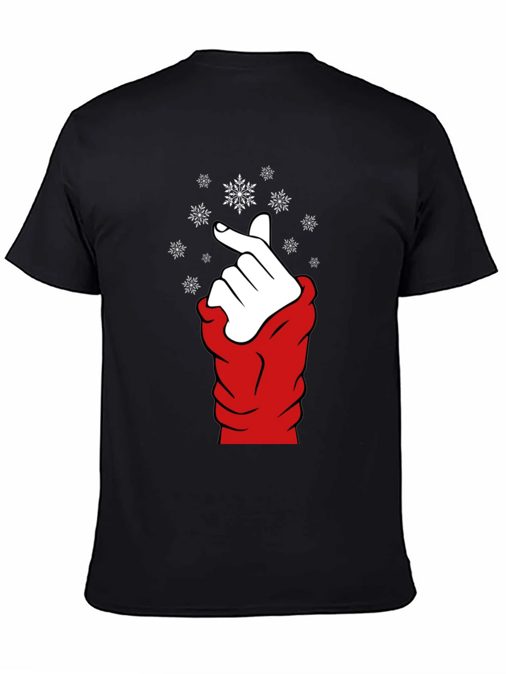 Heart Finger Snowflake Graphic Black T-Shirt product image 4