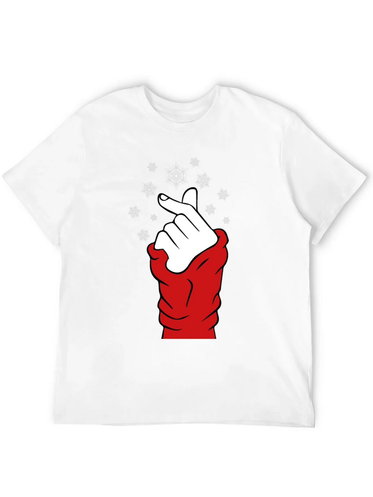 Heart Finger Snowflake Graphic Black T-Shirt product image 10