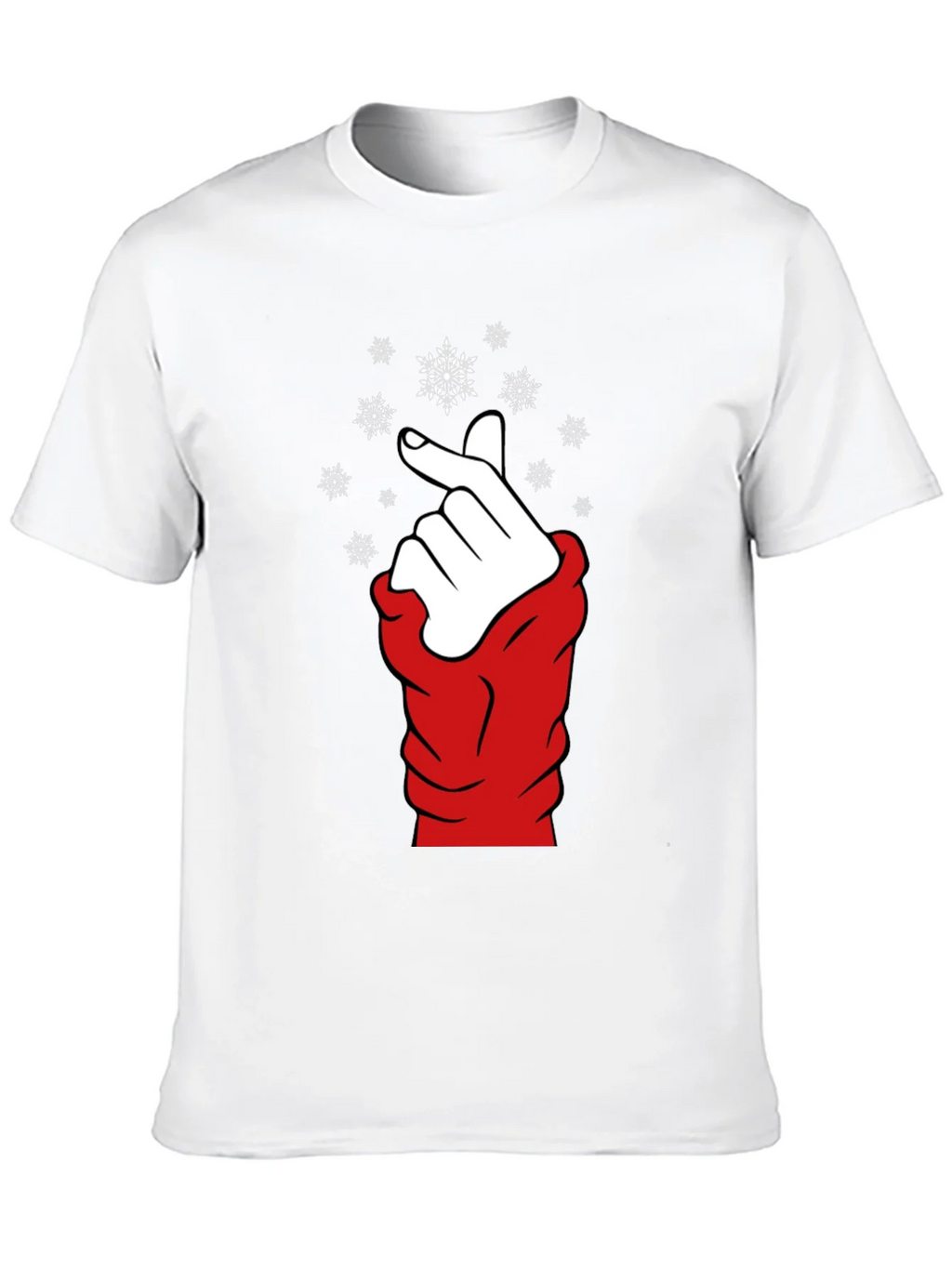 Heart Finger Snowflake Graphic Black T-Shirt product image 9