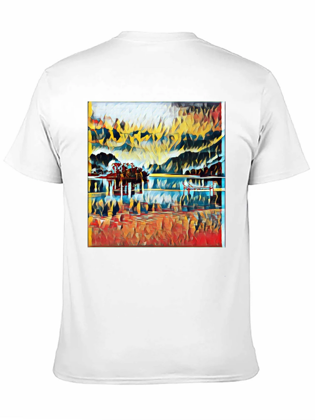 Abstract Landscape Print Black T-Shirt product image 10