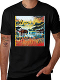 Abstract Landscape Print Black T-Shirt product image 1