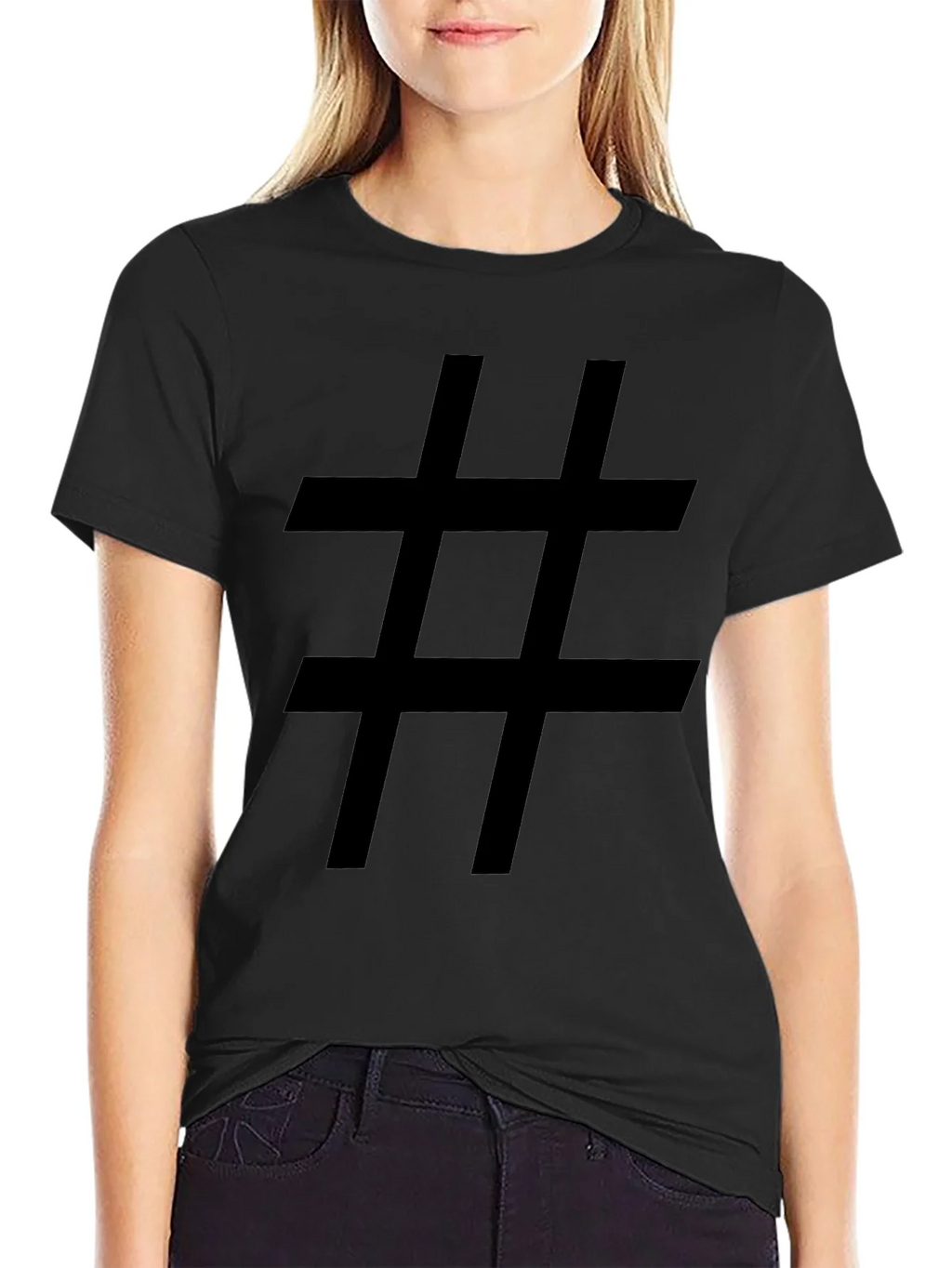 Hashtag Graphic Tee - Bold Black T-Shirt product image 2
