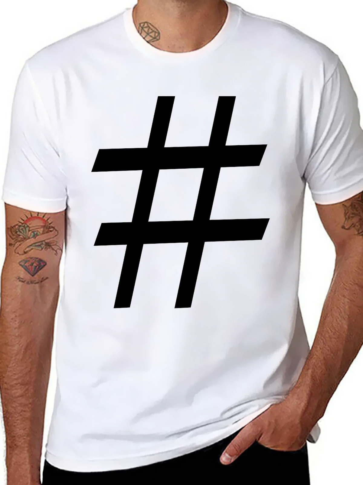 Hashtag Graphic Tee - Bold Black T-Shirt product image 7