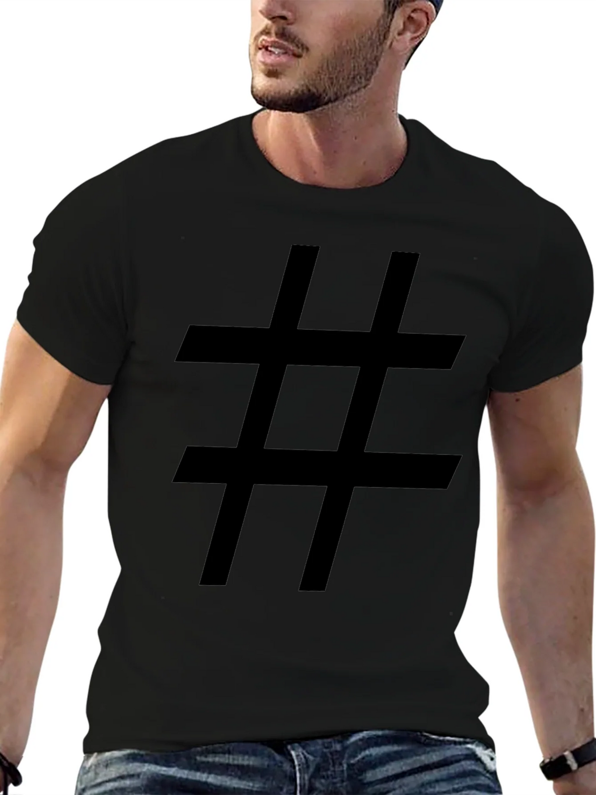 Hashtag Graphic Tee - Bold Black T-Shirt product image 6