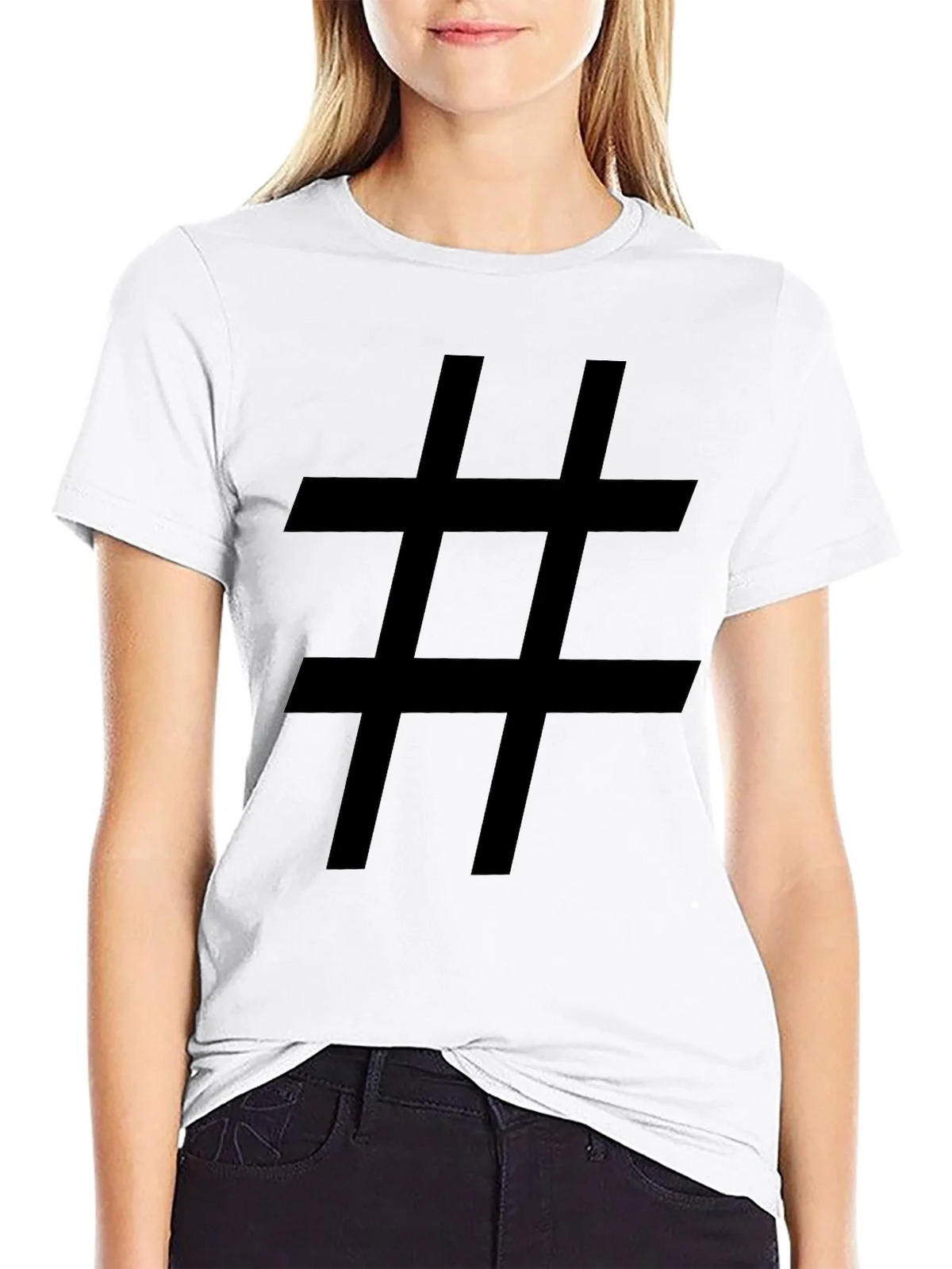 Hashtag Graphic Tee - Bold Black T-Shirt product image 8