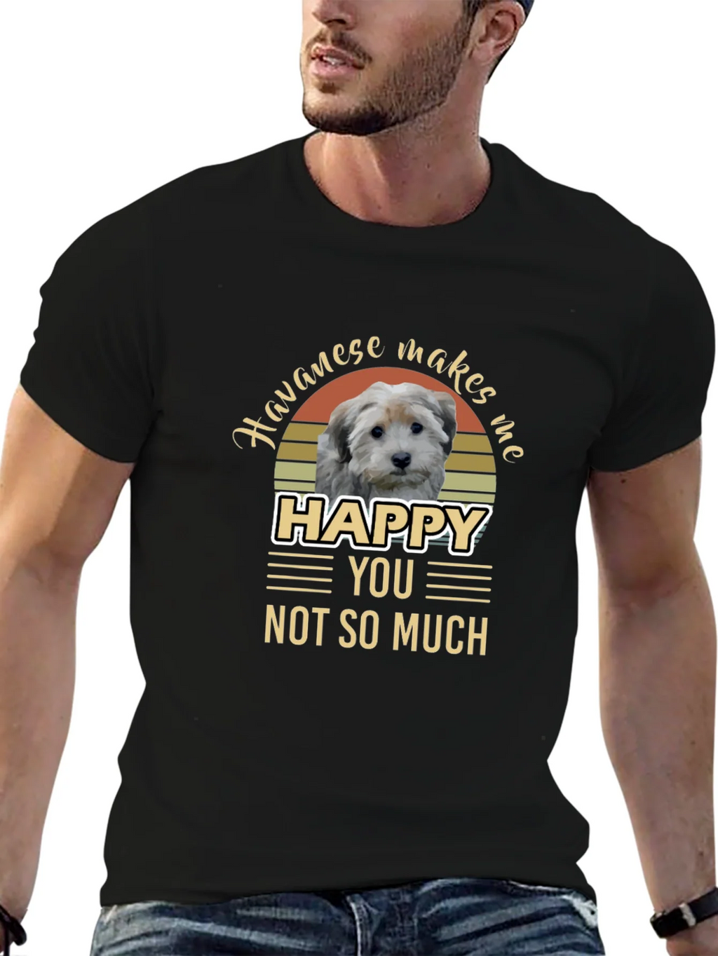 Havanese Makes Me Happy T-Shirt product image 6