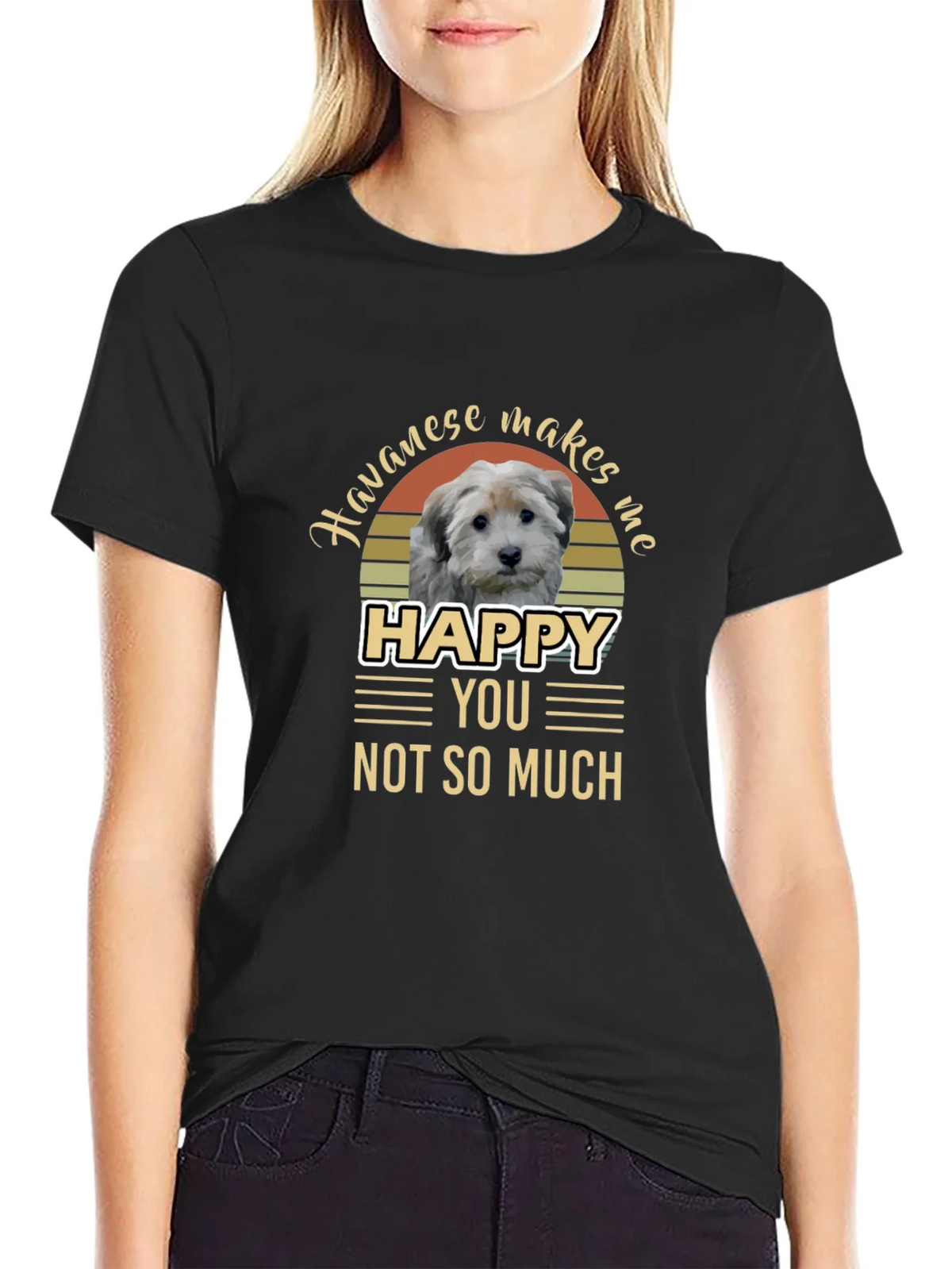 Havanese Makes Me Happy T-Shirt product image 2