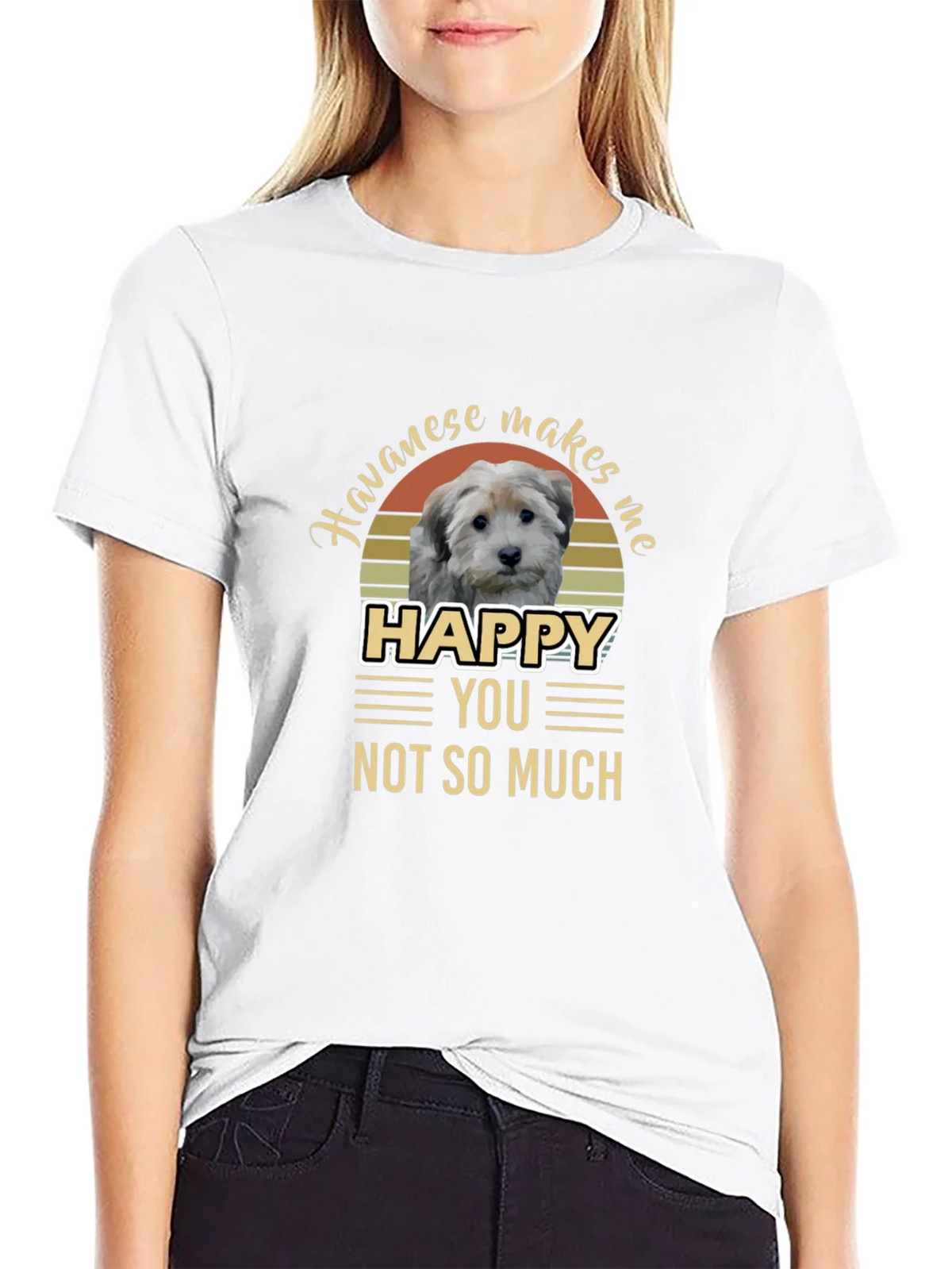 Havanese Makes Me Happy T-Shirt product image 8