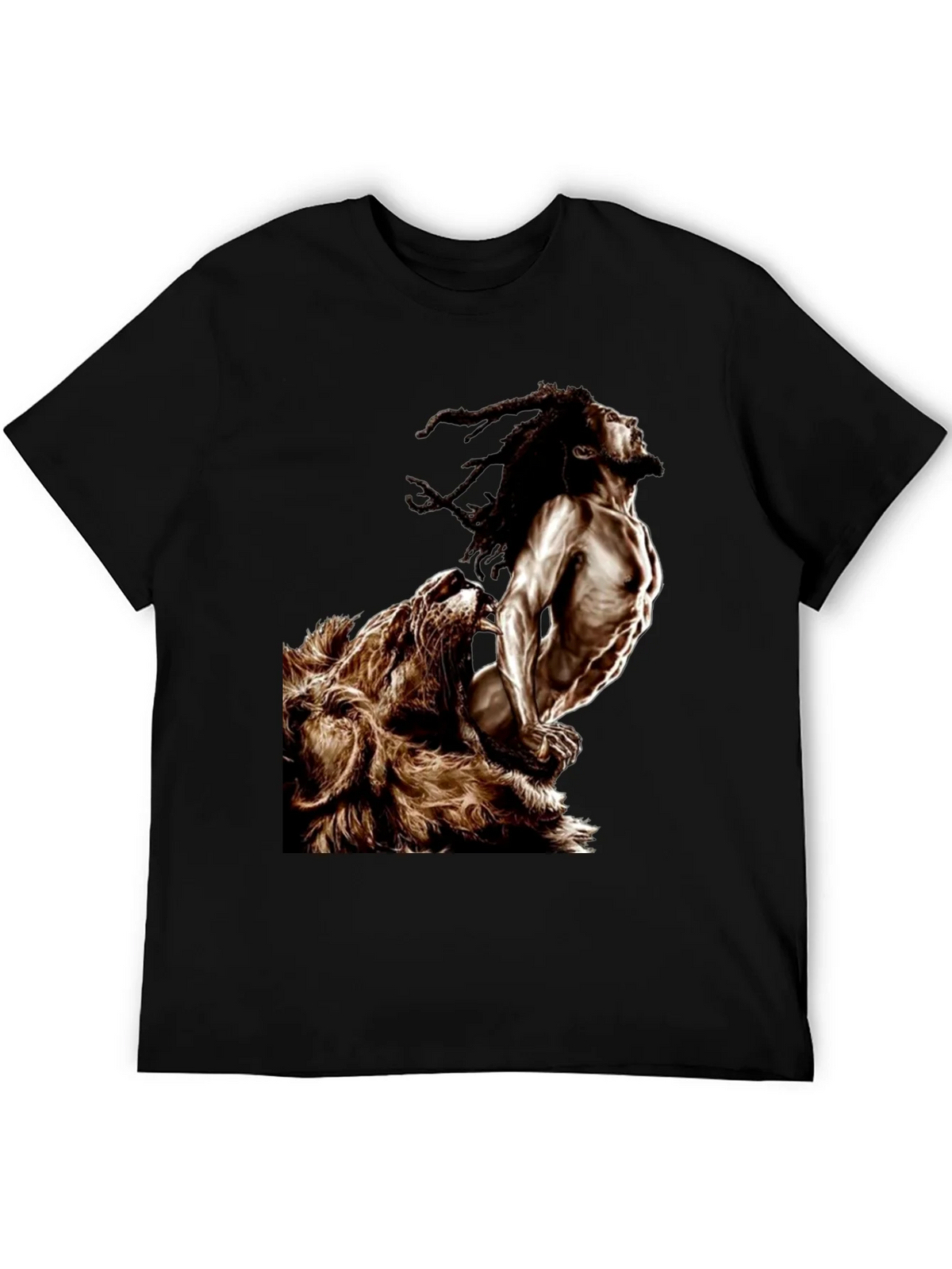 Lion & Rasta Graphic T-Shirt - Mens Black Tee product image 2