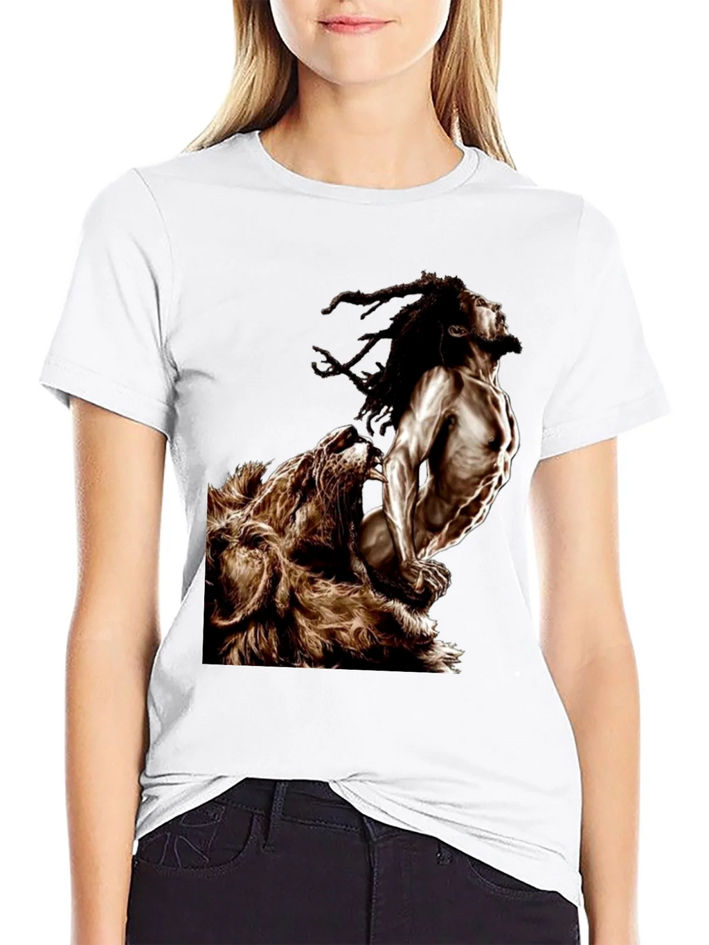 Lion & Rasta Graphic T-Shirt - Mens Black Tee product image 4