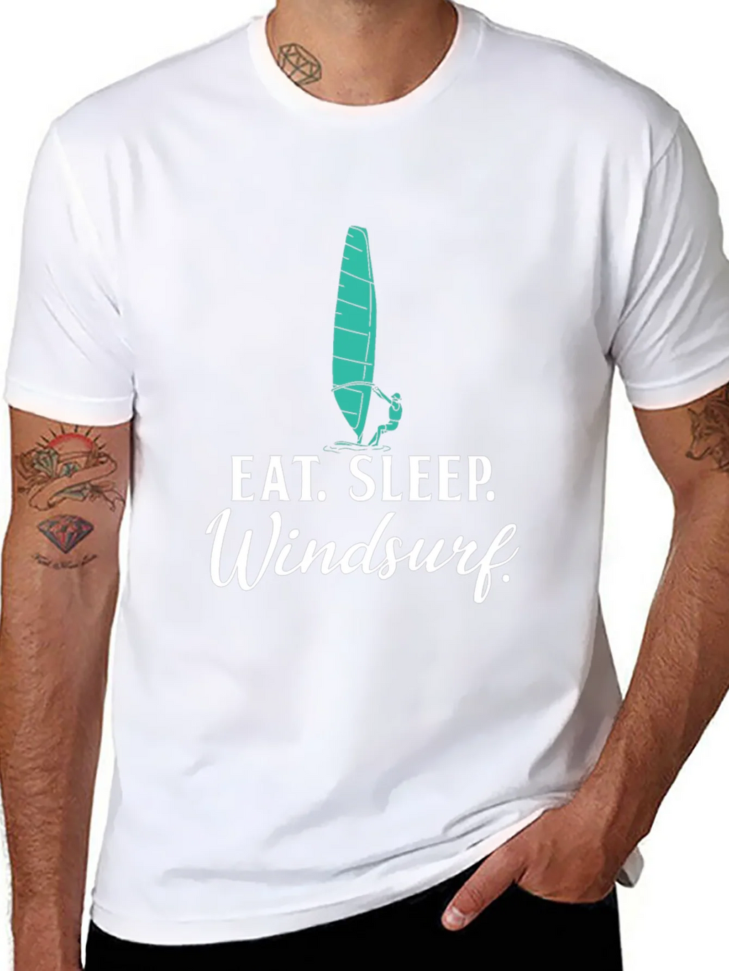 Eat. Sleep. Windsurf. Black Graphic Tee product image 7