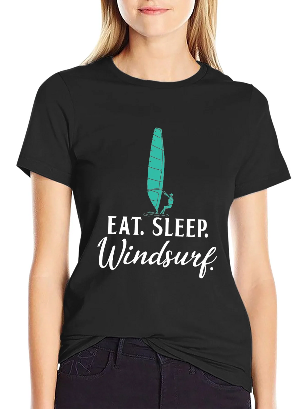 Eat. Sleep. Windsurf. Black Graphic Tee product image 2