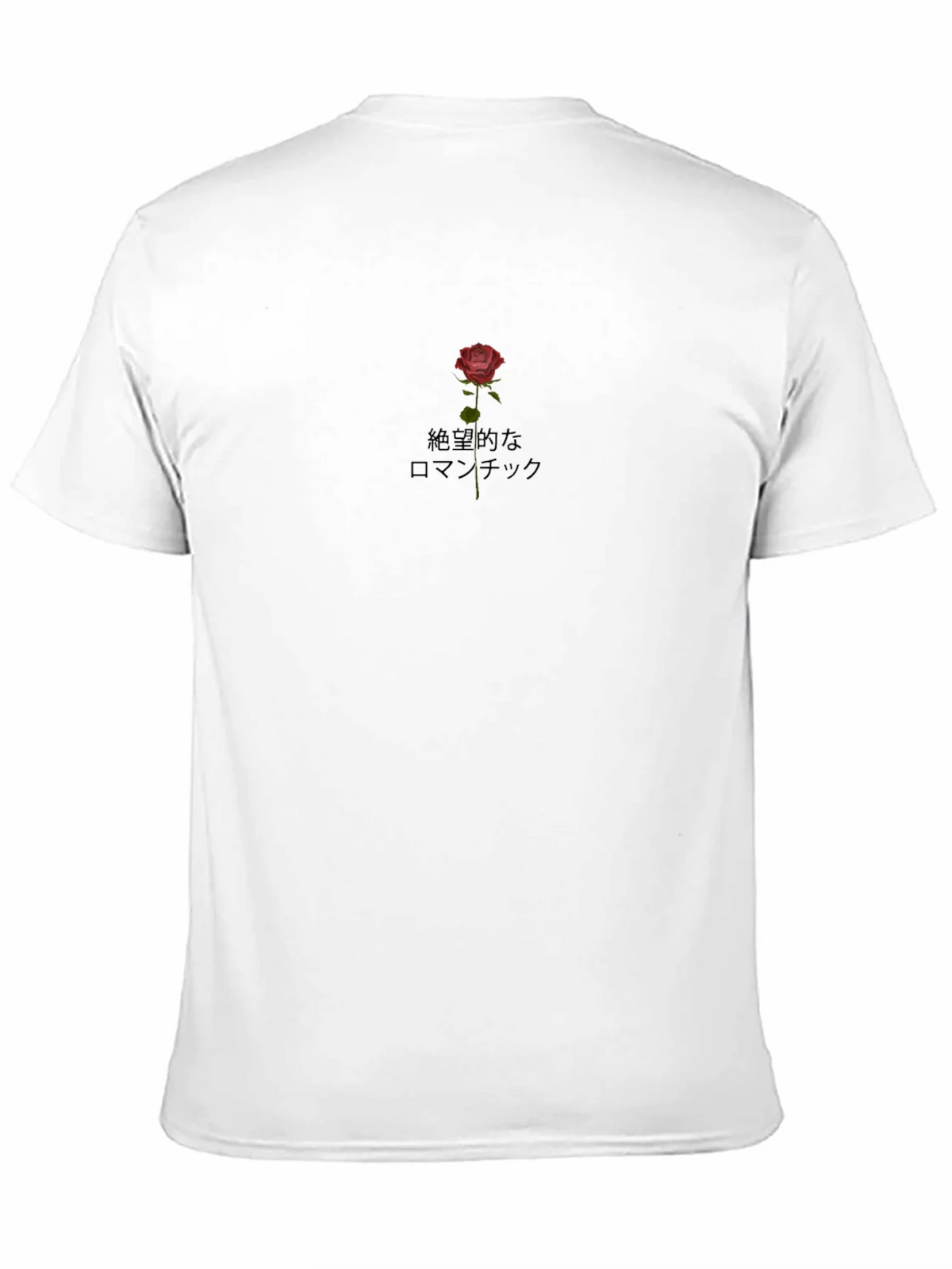 Black Tee with Rose & Japanese Text Design product image 10