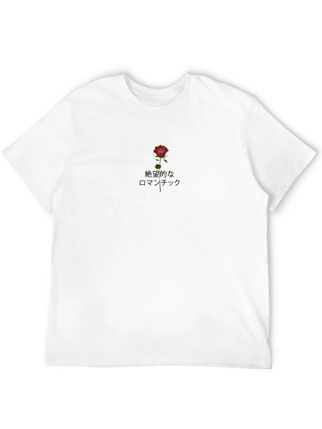 Black Tee with Rose & Japanese Text Design product image 11