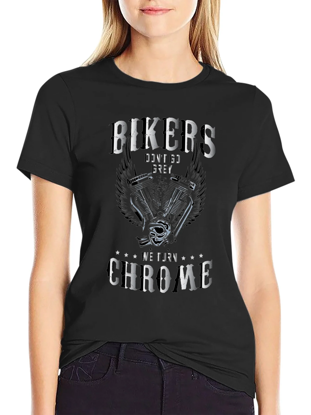 Bikers Dont Go Grey T-Shirt - We Turn Chrome Biker Tee product image 2
