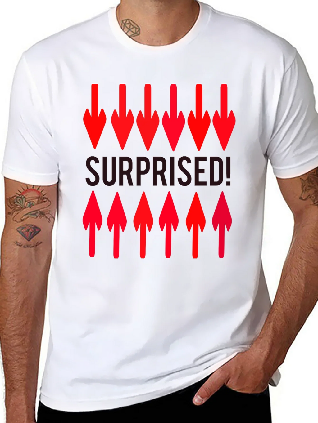 Surprised! Graphic Print Crew Neck T-Shirt product image 6