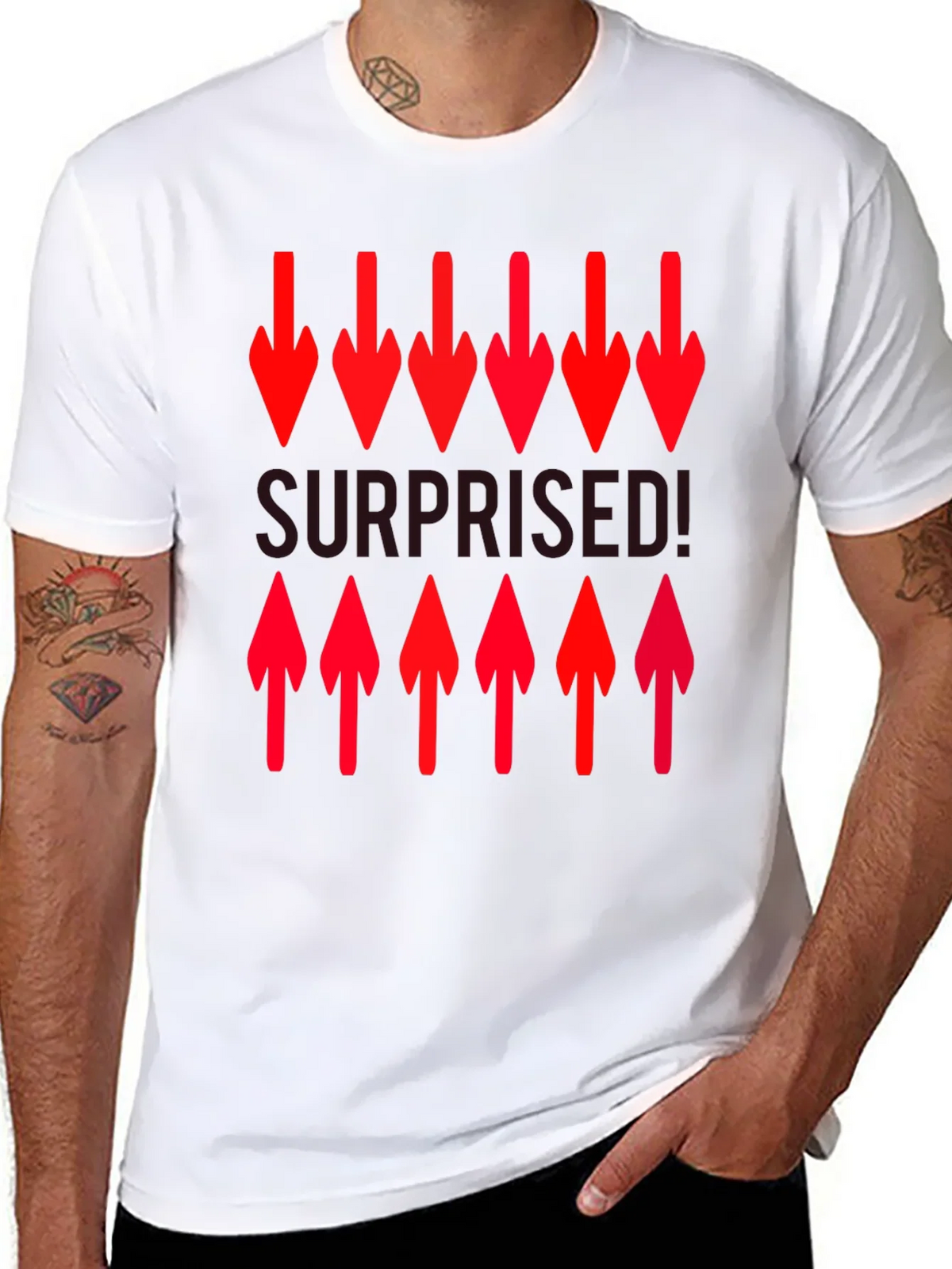 Surprised! Graphic Print Crew Neck T-Shirt product image 6