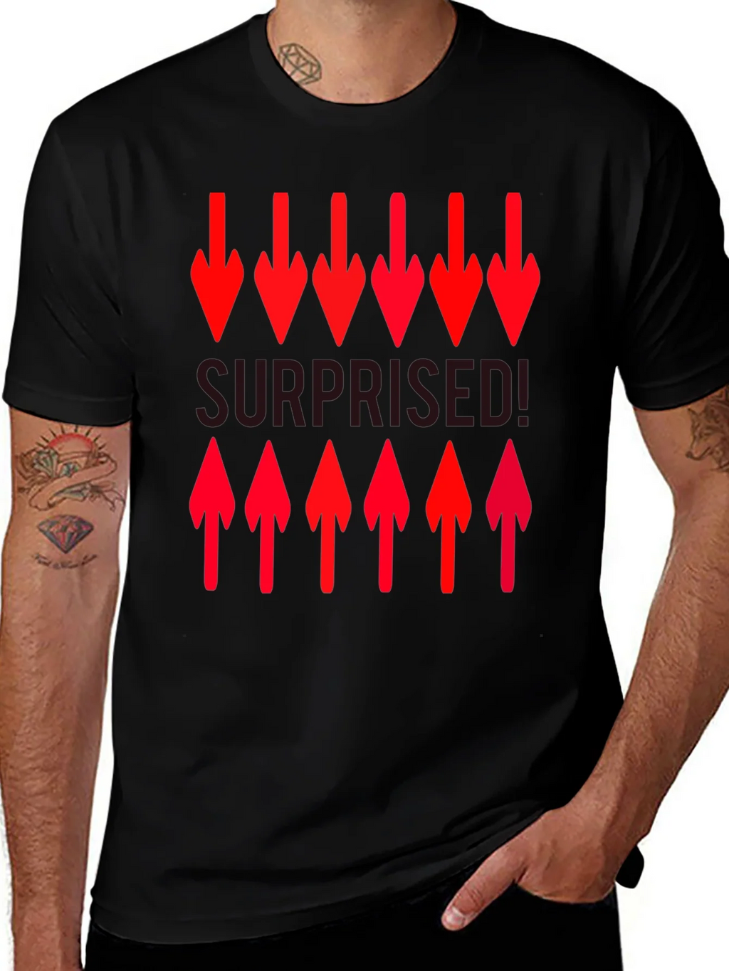 Surprised! Graphic Print Crew Neck T-Shirt product image 1