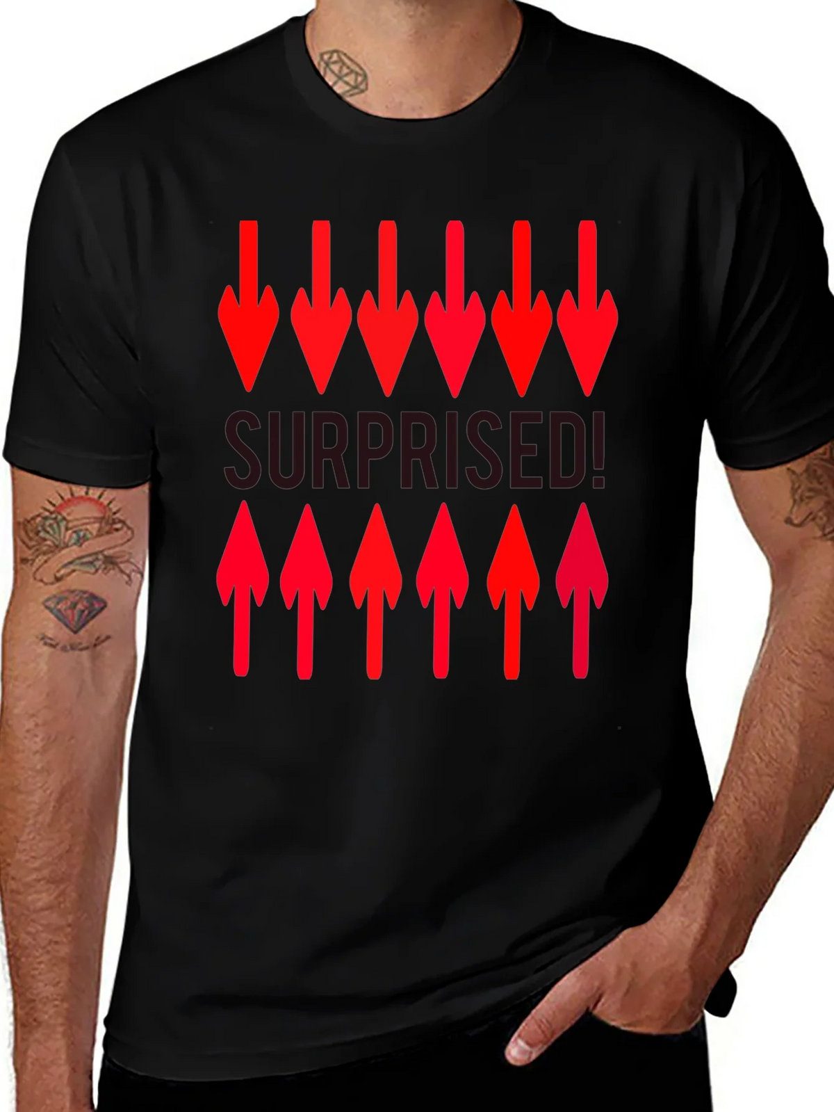 Surprised! Graphic Print Crew Neck T-Shirt product image 1