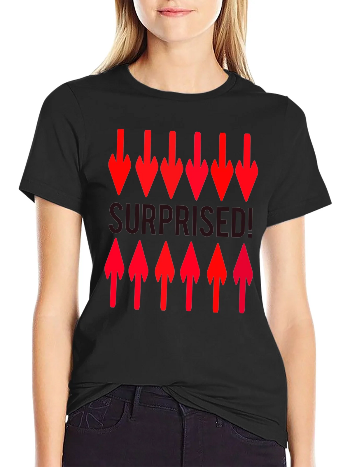 Surprised! Graphic Print Crew Neck T-Shirt product image 2