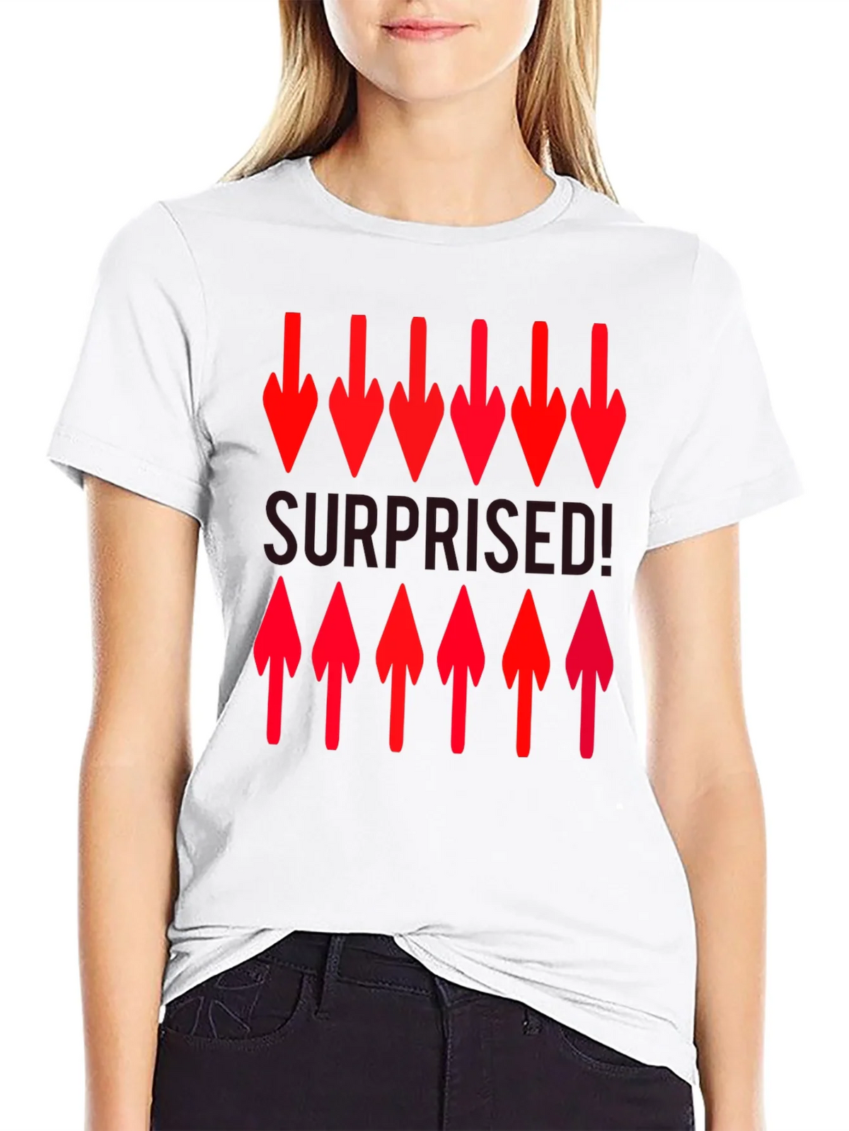 Surprised! Graphic Print Crew Neck T-Shirt product image 7
