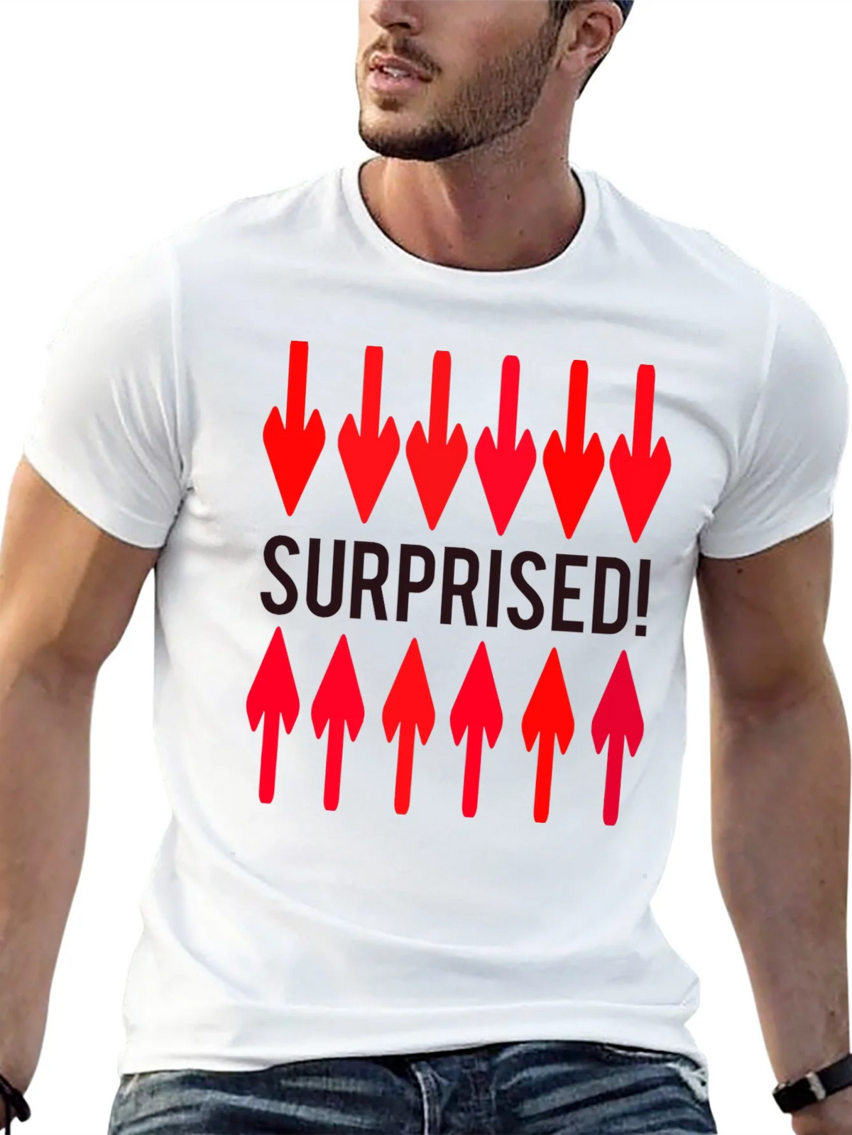 Surprised! Graphic Print Crew Neck T-Shirt product image 11