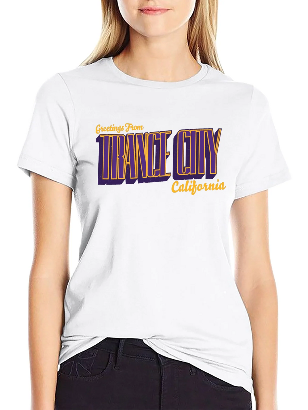 Trance City California Black T-Shirt - Retro Graphic Tee product image 6