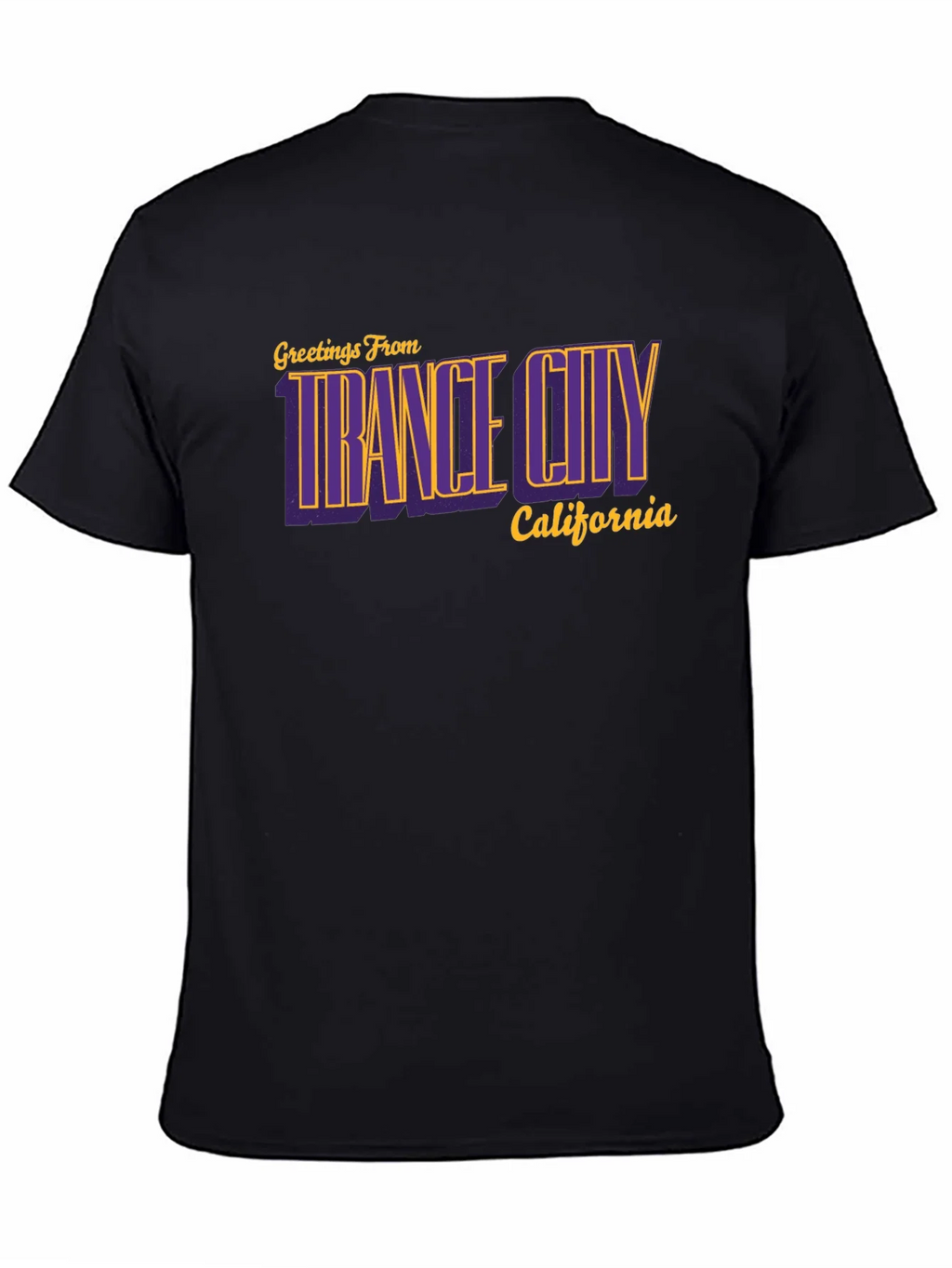 Trance City California Black T-Shirt - Retro Graphic Tee product image 4