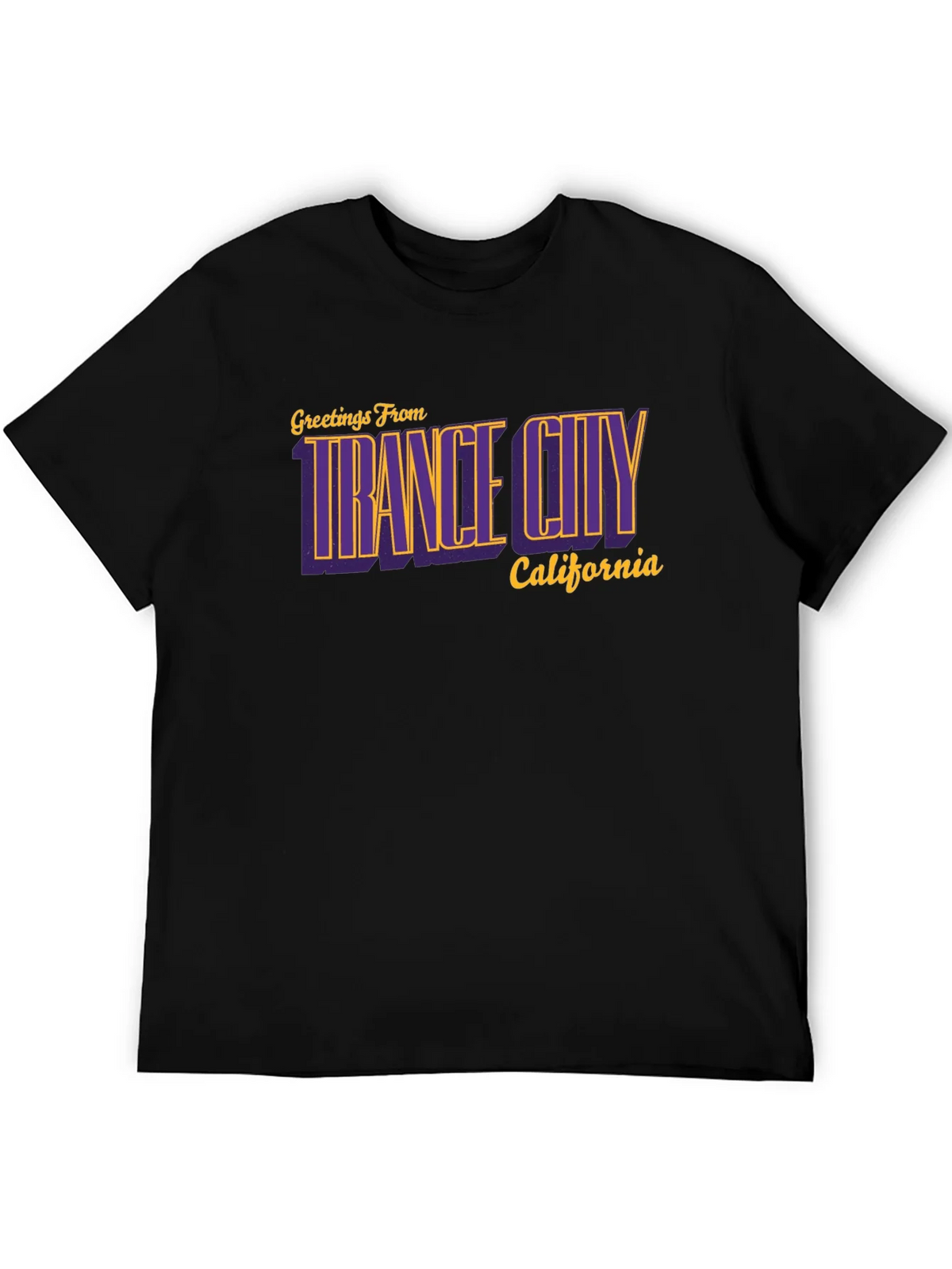 Trance City California Black T-Shirt - Retro Graphic Tee product image 5