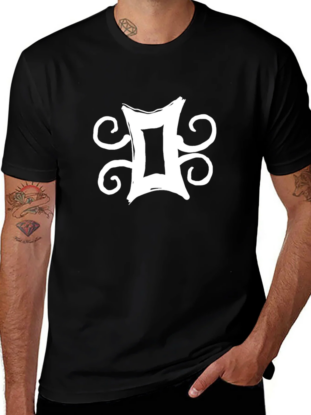 Gemini Zodiac Symbol Graphic Tee - Black product image 1