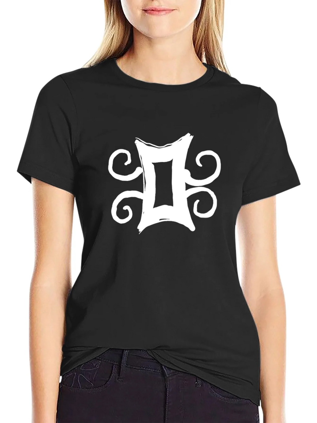 Gemini Zodiac Symbol Graphic Tee - Black product image 2