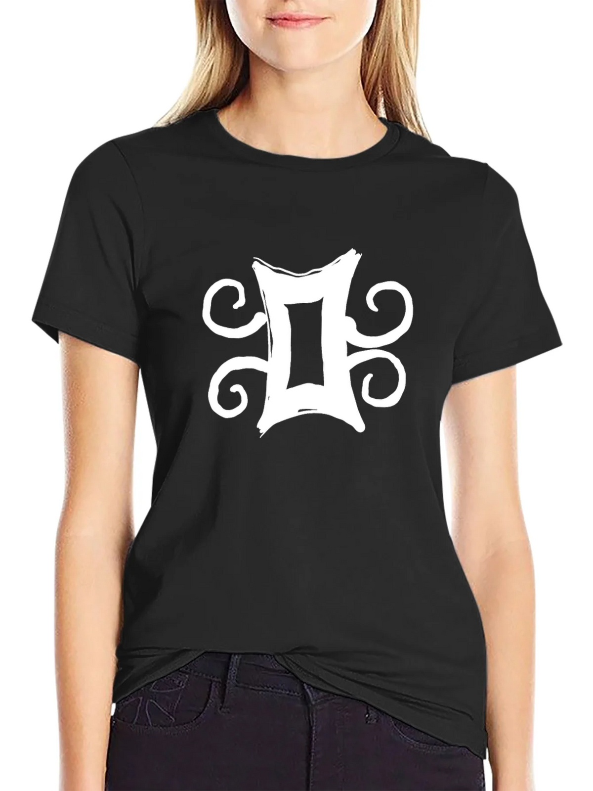 Gemini Zodiac Symbol Graphic Tee - Black product image 2